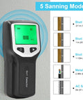 NDNCZDHC Stud Finder Wall Scanner, 5 in 1 Detector HD LCD Display for Wood AC Wire Center Edges (Silver) showing 5 scanning modes.