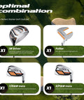 Kids Golf Club Set For Ages 6 To 8 With Stand Bag Right Hand Driver 7 8 Iron 9 P Iron Putter And Headcover shown on forest background