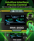 LED display interface on 200 Amp Aluminum MIG Welder Dual Voltage 110V And 220V Beefy 5 In 1 Multiprocess Welder