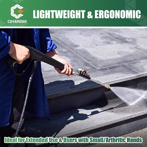 User cleaning steps with 3600 PSI Pressure Washer Gun Kit With Extension Wand Nozzle Holder And 5 Spray Tips