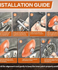 Installation guide for 3 Pack Sidewall Tire Repair Kit With Dual Alignment Wires For Atv And Sxs Quickfix Portable Puncture Plug.