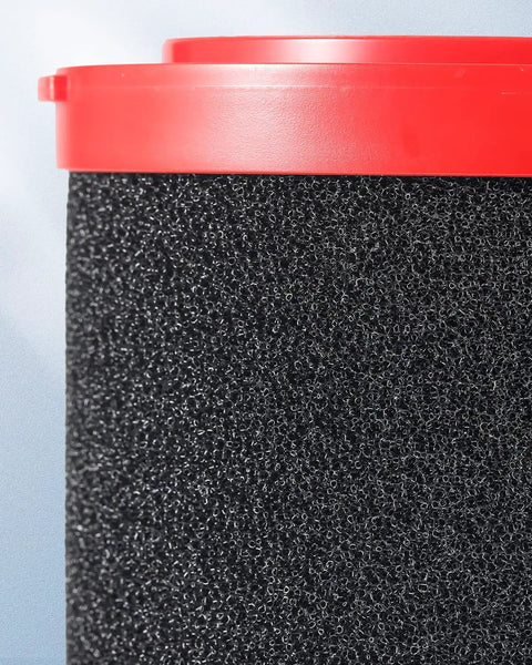 Close-up of black foam sleeve on 4 Pack 49-90-1900 HEPA Vacuum Filter Replacements for M18 and M12 Cordless Wet Dry Vacuums.
