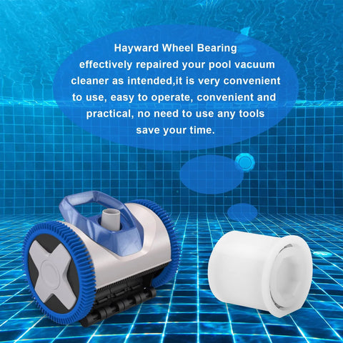 Pool cleaner wheel bearing, Hayward compatible, blue wheel set, 2-pack
