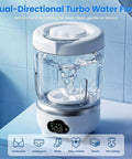 Slick Foldable Mini Washing Machine With 1.6 Liter Capacity And Rechargeable Power For Weekend Adventures, showing dual-directional water flow.