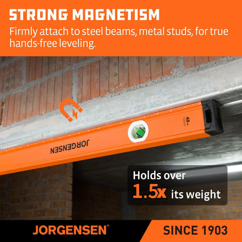 Top Shelf 48 Inch Magnetic LED Box Level With Glowing Bubble Tubes Delivers Dead On Accuracy At 45 90 And 180 Degrees For Hassle Free Layout On Any Daily Build Site