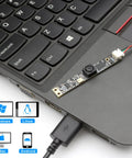 8MP USB Camera Module With Microphone For Computer And Embedded Vision Projects Dope Ultra Compact Strip Camera With IMX179 Sensor HD 3264X2448 Video And Audio Windows Linux Android Mac OS Compatible Ideal For Machine Vision And DIY on laptop.
