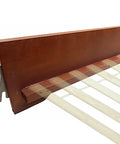 Upgrade Your Setup With Rock Solid Wood Bed Rails Replacement Kit Pair featuring cherry wood finish and hook installation for bed frames.