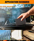 Person using Extra Fine 400 Grit Pro Grade Manual Sanding Sponge Sheet 4 Inch Pack Of Four for polishing grill surface