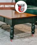Six Pack Of Two Inch Rigid Rubber Casters With Steel Mounting Plate Heavy Duty Silent Rolling Wheels For Furniture Cart Workbench on coffee table legs