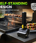 Cordless USB Rechargeable Grill Brush For Grillin On The Go With High Speed 1100 RPM Motor near barbecue grates