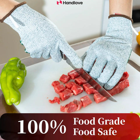 Cut Resistant Gloves With Non Slip Silicone Grip For Real Kitchen Work Including Meat Cutting, Oyster Shucking