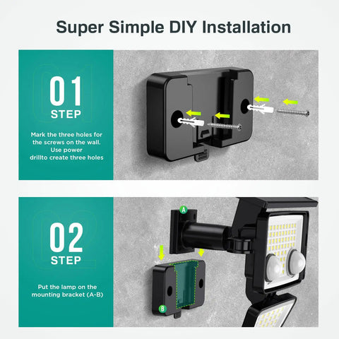 Kickin Bright Solar Security Lights With 188 Led Panels And Dual Pir Motion Detectors, Weather Resistant Wall Flood Lamp For Backyards, No Sweat Setup And Solid All Night Glow
