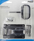 Heavy Duty Swinging Door Latch For Interior And Exterior Use With WeatherGuard Protection In Black packaging shown