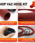 10-Foot Dust Collection Hose Kit For Table Saws And Power Tools To Shop Vacuums with TPE composite and adapters.