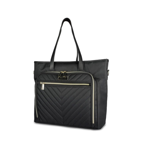 Madison Square Lightweight Hardside Chevron Expandable Spinner Luggage Set With Eight Wheel Spinners And Tear Resistant Interiors Expands Two Inches For Extra Packing Space On The Go Ready Carry On Size And Tote Black chevron tote bag with handles and front pocket