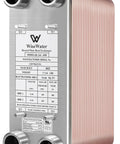 Water To Water Plate Heat Exchanger 5 By 12 Inch 60 Plate Brazed Copper And 316L Stainless Steel for floor heating