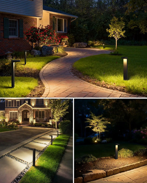 Low Voltage Landscape Lighting Kit With 8 Path Lights And 4 Spotlights 3000K Outdoor Waterproof Pathway Lighting on walkways