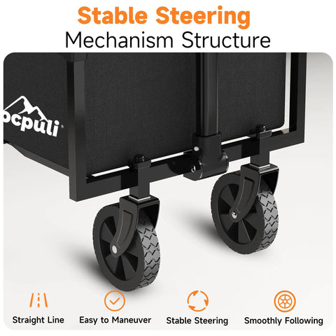 All Terrain Collapsible Wagon Cart With 25 Inch Foldable Design And 200 Lb Weight Capacity, 80 Liter Interior, easy-fold wheels