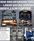 Top Shelf Beryllium Copper Nonsparking Wrench And Socket Kit For Flammable Storage Areas, heavy-duty tools in protective case.