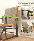 Outdoor Glider Chair For Patio With Steel Frame And Mesh Fabric Smooth Swing For Backyard Garden Or Porch