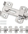 4 Pack Brushed Nickel Stainless Steel Barn Door Latches 2.75 x 2.02 Inches with mounting screws, rust-resistant gate lock