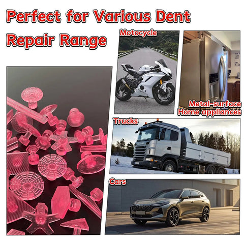 Pro Grade PDR Dent Repair Kit With 100W Glue Gun, Reflector Board, Slide Hammer, Heavy Duty Bridge Puller, And Mini Suction Cup use