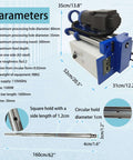 Side view of HayWHNKN portable precision boring machine with a blue base and 160 cm drilling bar