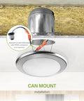 Installation of Six Inch LED Disk Lights With 15W Five CCT From 2700K To 5000K Dimmable Flush Mount Low Profile Ceiling Fixture