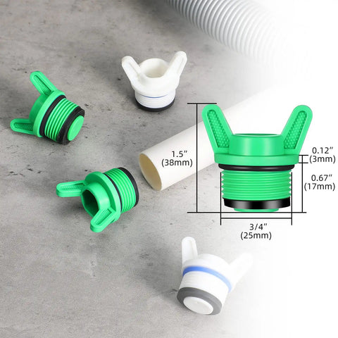 10 Pack 3/4 Inch NPT Garden Hose Plugs Set in white and green PPR tubing stopper drain caps with male thread