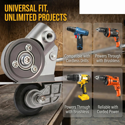 Beast Mode Metal Sheet Cutter Drill Attachment Electric Shears Nibbler For Iron Steel Copper Aluminum Heavy Duty Metal Cutting Tool For Power Drill For Any Metal Job Or DIY Projects, metal drill attachment