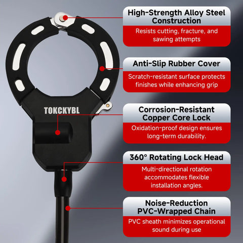 Beefy 140 Cm Anti Theft Cable Lock With Scooter Bag 13 Mm Chain Weatherproof Anti Shear Anti Rust With 3 Keys For Electric Scooters Bikes And Motorcycles Plus Heavy Duty Security Bolt Cutter Resistant Hardened Alloy Steel Construction