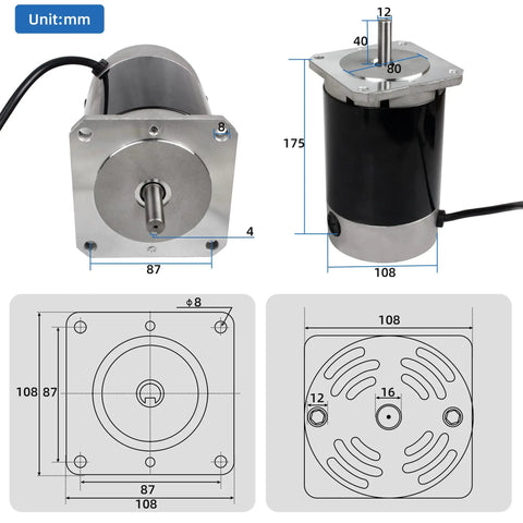 Beefy 900W 110V Brushed Lathe Motor With 4100RPM And 14mm Shaft DC Spindle For Metal Lathe Machine Replacement Part Accessories