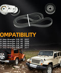 Jeep Wrangler 3.8L V6 Serpentine Belt Tensioner And Idler Pulley Beefed Up Heavy Duty Drive Kit for 2007-2011 compatibility
