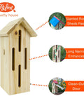 Butterfly House DIY Art And Craft Kit For Kids And Adults, Wooden Building Toy With Painting Projects, STEM Gift For Hands On Learning, Create A Colorful Butterfly Habitat And Decorate Together For The Whole Fam. unpainted wooden butterfly house with slanted roof and long narrow entrances