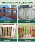 Beefy Heavy Duty Anti Sag Gate Kit With Gate Latch 120 Pound Capacity used in different scenarios like garden, farm, indoors, and balcony gates.