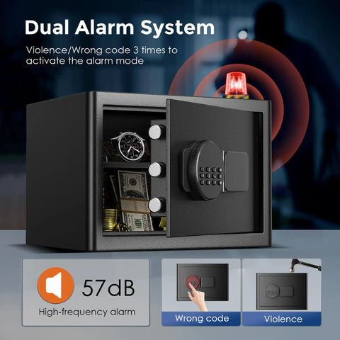 Beefy Fireproof Safe Box 1.2 Cub Digital Safe Waterproof With Combination Lock and LED Keypad Includes Fireproof Bag interior view