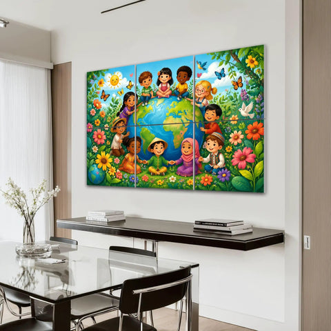 6 Pack Sound Absorbing Acoustic Wall Panels With Totally Dope Floral Butterfly And World Globe Design For Home Recording Studios Self Adhesive Noise Blocking Acoustic Tiles Ready For Any Chill Setup on a modern wall.