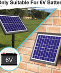 Off-Grid 6V Solar Panel Charger For Deer Feeders And Gate Opener 6W Waterproof Battery Maintainer on stand and wall mount