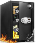 3.5 Cu Ft Home Safe With Fireproof And Waterproof Steel Security Box, Electronic Keypad Access, shown open with contents