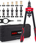 Ultra Sturdy 14 Inch Rivet Nut Tool Kit With 6 Mandrels And 60 Rivnuts, Hand Riveter Gun For M3 To M10 with carrying case