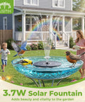Upgraded 3.7W Glass Solar Panel Bird Bath Fountain Pump With Integrated Bracket And Storage Perfect For Garden Pond Aquarium And Outdoor Use Delivers Strong Sun Powered Water Spray And No Fuss Setup in garden with birds