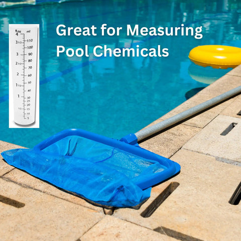 Heavy Duty 4 Ounce Graduated Cylinder 110 mL Heat Resistant and Chemical Resistant Multipurpose Measuring Cylinder near pool