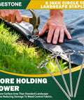 Heavy Duty 8 Gauge Landscape Staples Pins for Weed Barrier Fabric 6 Inch Galvanized Stakes with Removal Tool 120 Pack Built Tough for Hard Soil and Long Lasting Garden Projects for Outdoor DIY