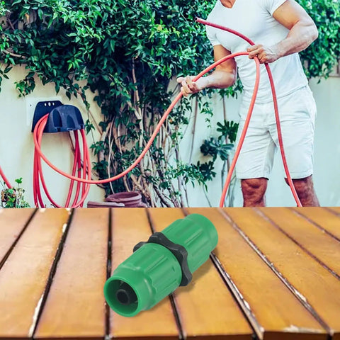 Ultimate Expandable Garden Hose Repair Kit For 5/8 And 3/4 Inch Hoses Quickly Fixes Leaks Bursts And Cracks With Durable Plastic Fittings Perfect For DIY Garden Hose Restoration Projects No Soggy Mess. Green plastic hose repair fitting for 5/8 and 3/4 inch hoses