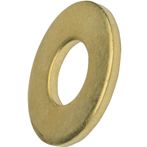 Size 6 Solid Brass Flat Washers Commercial Standard Grade 360 Plain Finish Built To Last Pack 100 For Durable Load Distribution And Prevent Loosening On Bolts And Screws close-up