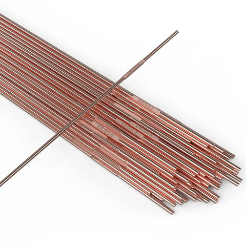 ER70S-6 Mild Steel TIG Welding Rod Filler Wire One Sixteenth Inch Diameter, Sixteen Inch Length, 5 Pound Pack, rods displayed