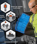 Cooling Vest With Four Ice Packs, Lightweight Workwear Cooling System shown in use, highlighting interior design, Chill Its 6260