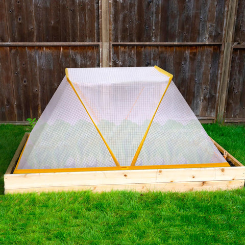 2 Pack Foldable Garden Row Cover With Net Cage Guards For Raised Beds 32 By 13 By 14 Inches Plant Protector Greenhouse Net Shields Veggies And Fruit From Animals Breathable Ventilation And Sunlight Access
