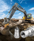 Hydraulic quick-connect couplers with dust caps; silver metal, 1/4 in NPT ISO 7241-B, 1/4 in body size