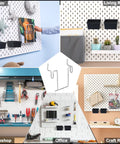 Image of various usages of 24 Pcs Heavy Duty Pegboard Bin Hooks, Metal U Hooks For One Eighth Inch And One Quarter Inch Pegboard Or Slatwall